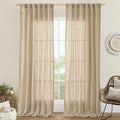 Natural Linen Curtains 108 Inch for Living Room 52 x 108 Inch (Brown / 52"W x 108"L (Pack of 2))