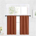 Cafe Blackout Curtains 30 inch Length (Burnt Orange / 29"W x 30"L (Pack of 2))