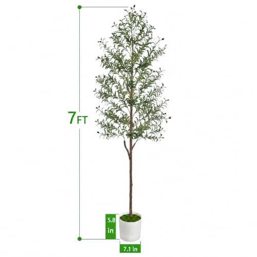 Olive Tree Olive Trees Artificial Indoor 7FT Faux Olive Tree with Pot (7ft)