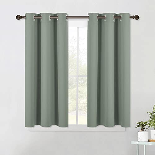 Modern Blackout Curtains Noise Reducing (Sage Green / 42"W x 45"L (Pack of 2))