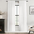 White Linen Curtains 72 inch Long 2 Panel Set for Living Room Back Tab Semi Sheer Light Filtering Bedroom Window Curtain 72 inch Length Cotton Textured Modern Elegant Coastal Drapes 42x72 (White / 42"W x 72"L (Pack of 2))