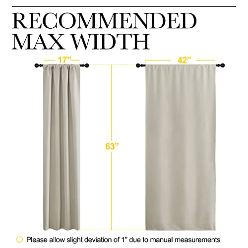 Natural Blackout Curtains for Living Room 42" w x 63" L 2 Panels (Natural / 42"W x 63"L (Pack of 2))