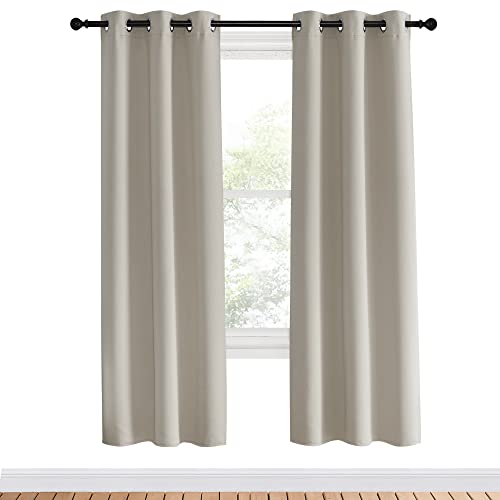 Blackout Curtains for Bedroom (Natural / 34"W x 70"L (Pack of 2))