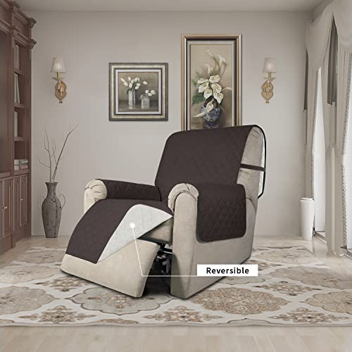 Reversible Couch Cover (Chocolate/Ivory / Medium Recliner)