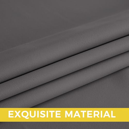 Blackout Curtains Grommet 2 Panels Grey Drapes 95Inches Long (Grey / 52"W x 95"L (Pack of 2))