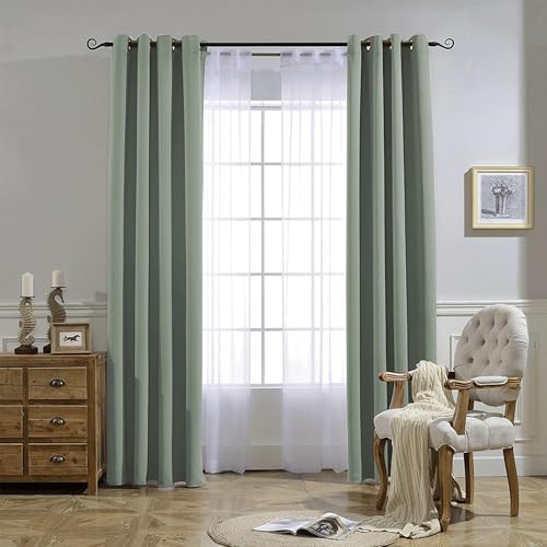Room Darkening Curtains for Nursery (Sage Green / 37"W x 72"L (Pack of 2))