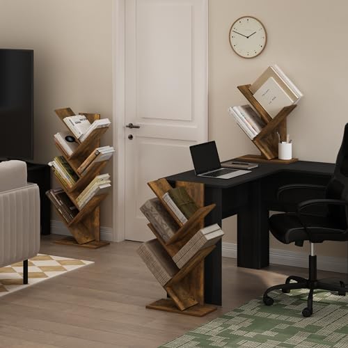 Tree Book Shelf (Amber Pine / 7-Tier Tree Bookcase)