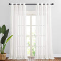 Thick Linen Sheer Ivory Curtains for Privacy Protection (52"W x 90"L (Pack of 2) / Ivory)