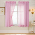 Light Pink Sheer Curtains 63 Inch Length 2 Panels (42"W x 63"L (Pack of 2) / Light Pink)