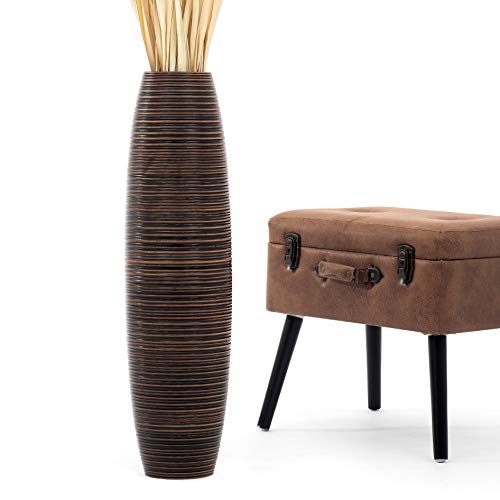 Large Floor Vase 26 inches Mango Wood for Pampas Grass (26 inches / Brown)