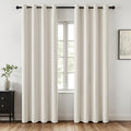 Ivory Blackout Bedroom Curtains Drapes 96 Inch Long 52"x96" (Ivory / 52"W x 96"L (Pack of 2))