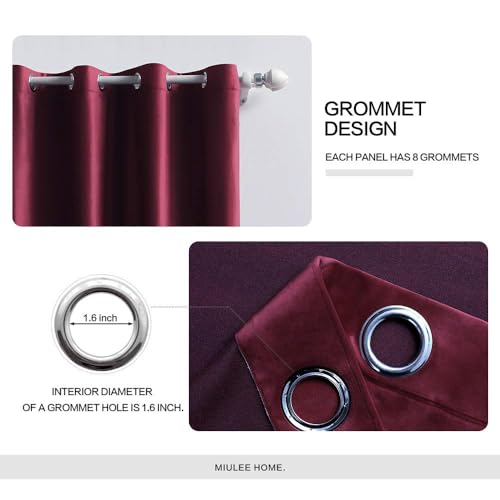Velvet Curtains Christmas Burgundy 52 x 63 Inch Length Set of 2 (Burgundy / 52"W x 63"L (Pack of 2))