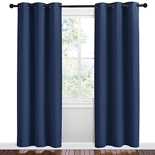 Navy Blackout Curtains for Kid's Room 42" Wide x 78" Long 2 Panels (Navy / 42"W x 78"L (Pack of 2))