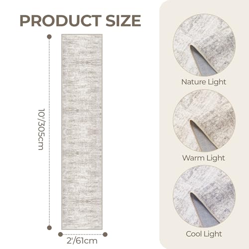 2x10 Runner Rug Non Slip (Brown/Grey/Ivory / 2' x 10' (Runner))