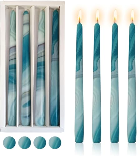 Blue Marble Taper Candles 10in (8D4T-BGLT)