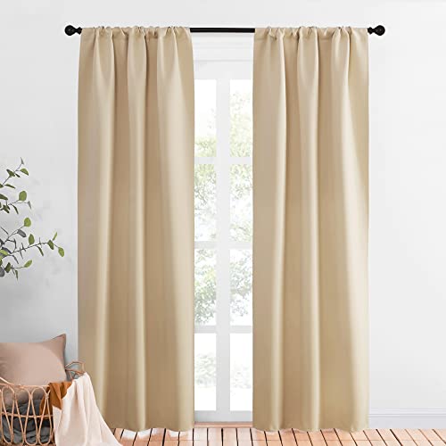 Biscotti Beige Blackout Curtains for Window 34" w x 84" L 2 Panels (Biscotti Beige / 34"W x 84"L (Pack of 2))