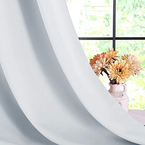 Bedroom Curtains 2 Panels Set (Greyish White / 34"W x 60"L (Pack of 2))