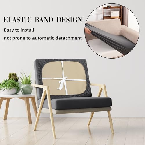12PCS Patio Cushion Covers.Patio Furniture Couch SeatSlipcovers (Grey / 12PCS)