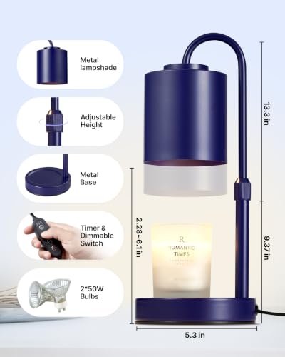 Dimmable Candle Warmer Lamp with Timer (Blue)