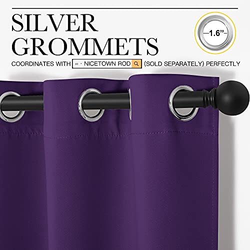 Kitchen Short Blackout Curtains (Royal Purple / 42"W x 68"L (Pack of 2))