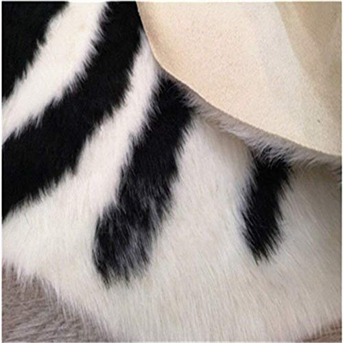 Zebra Print Rug Faux Animal Cowhide Skin Area Rug Leather Carpet Mat Small Size for Home Office Livingroom 3.1' x 3.6' (Zebra Print - 3.1x3.6ft)
