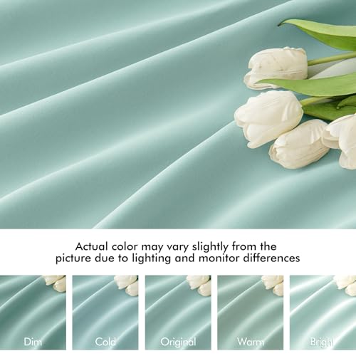 Aqua Back Tab Blackout Curtains 52x120 Inch Long 2 Panels Set (Aqua / 52"W x 120"L (Pack of 2))