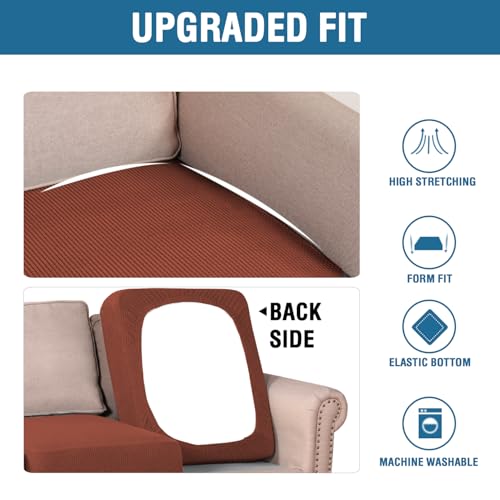 High Stretch Couch Cushion Covers (Rust)