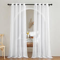 Voile White Sheer Curtains for Bedroom (White / 54"W x 90"L (Pack of 2))