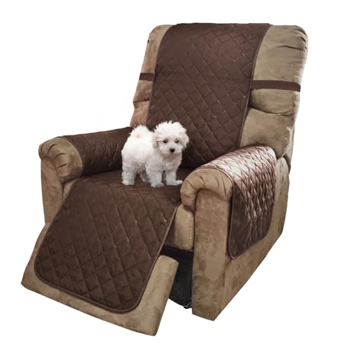 Reversible Recliner Chair Covers (Chocolate/Taupe / 28''recliner-oversized)