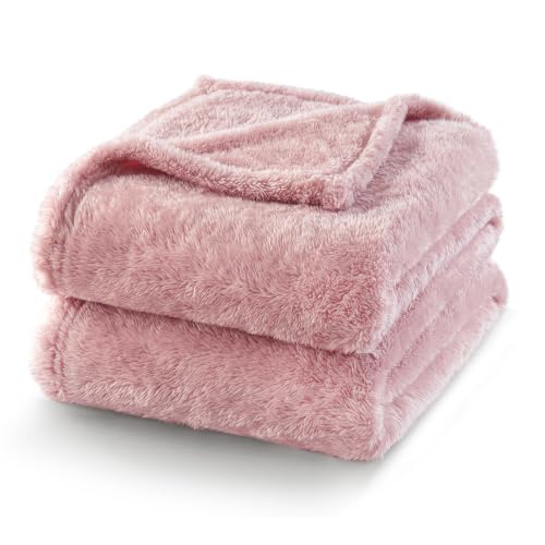 Fuzzy Large Fleece Throw Blanket for Couch (Dusty Pink / 50x70 IN)