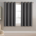 Blackout Curtain for Living Room Small Window Kitchen Blackout Curtains 45 inch Length Energy Saving Solid Grommet Black Out Drape (52"W x 45"L (Pack of 1) / Charcoal Gray)