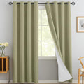 Sage Linen Textured Curtains 84 Inches Long for Living Room (Linen Sage / 52"W x 84"L (Pack of 2))