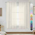 Cream Sheer Curtains 54 Inches Long 2 Panels (Cream / 42"W x 54"L (Pack of 2))
