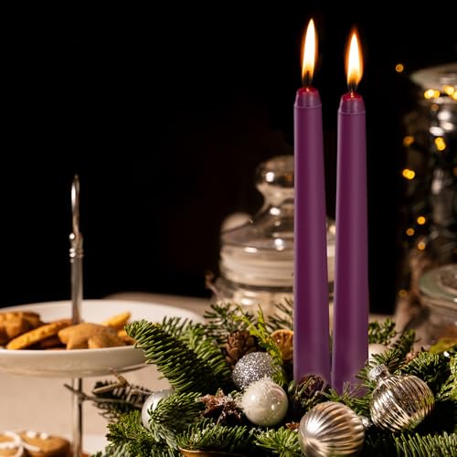 0.87×10 Inch Purple Taper Candles (Purple)