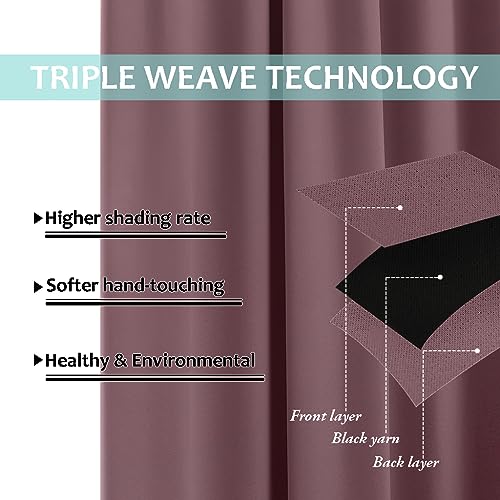 Full Shade Curtain Panels (Dry Rose / 37"W x 80"L (Pack of 2))