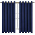 Navy Blue Blackout Curtains for Bedroom 63 Inch Long (Navy / 70"W x 63"L (Pack of 2))