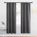 Grey Blackout Curtains for Bedroom 34" Wide x 72" Long 2 Panels (Grey / 34"W x 72"L (Pack of 2))