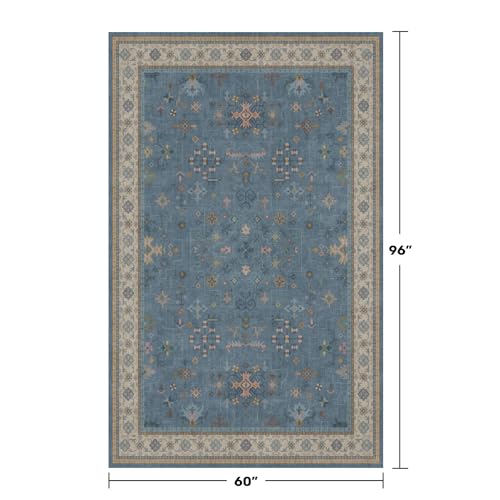 5x8 Rug for Living Room (5' x 8' (Rectangular) / Dusty Blue)
