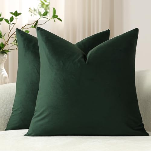 Throw Pillow Covers 20x20 Dark Green (Dark Green / 20" x 20" (Pack of 2))