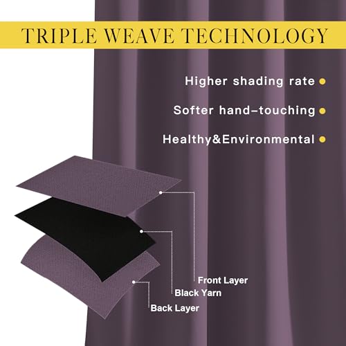 Plum Curtains and Drapes for Living Room (Plum / 52"W x 95"L (Pack of 2))