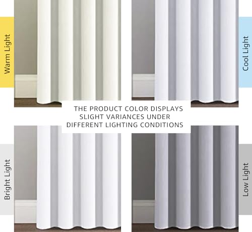 Patio White Curtains for Sliding Door Extral Wide Curtain Panels Thermal Insulated Room Divider (100"W x 108"L (Pack of 1) / Pure White)