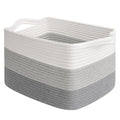 Woven Storage Basket for Shelves (Gradient Grey / 13"L x 10"W x 9"H)