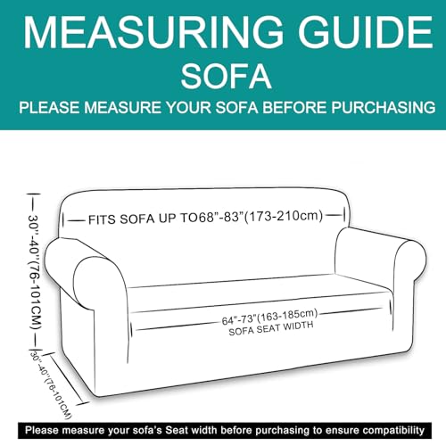 Stretch Couch Cover Slipcover for 3 Cushion Sofa (Taupe / Sofa)