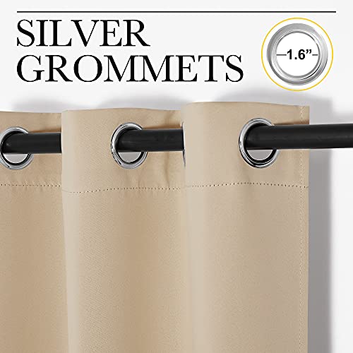 Room Darkening Curtain Panels for Cafe (Biscotti Beige / 34"W x 48"L (Pack of 2))