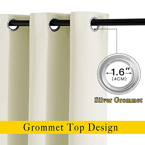 Blackout Curtains & Drapes 84 inch Long (Beige / 66"W x 84"L (Pack of 2))
