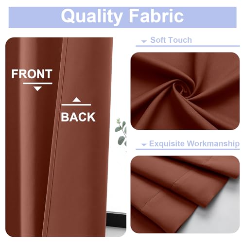 Ava Terracotta Blackout Curtains for Bedroom 96 Inches Long 2 Panels (Terracotta / 40"W x 96"L (Pack of 2))