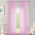 Pink Sheer Curtains 120 Inch Long 2 Panels for Living Room 59" Wide (Pink / 59"W x 120"L (Pack of 2))
