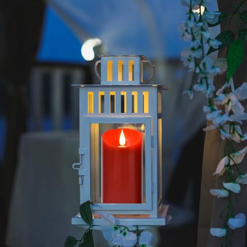 Flameless Battery Operated LED Candles 3D Wick Remote Control 24 (D3"xH6" - 2pack / Red-warm light)