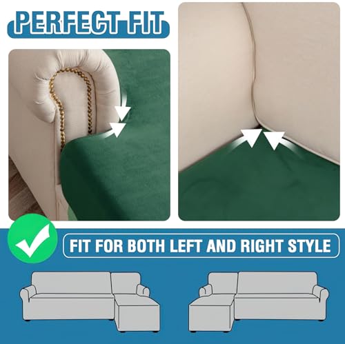 Couch Cover 8 (Christmas Green / 4 Backrest + 3 Seater + 1 Chaise)