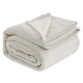Linen Beige Soft Cozy Warm Fleece Bed Blanket Full Size 84"x90" (06 - Linen Beige / Full (84" x 90"))